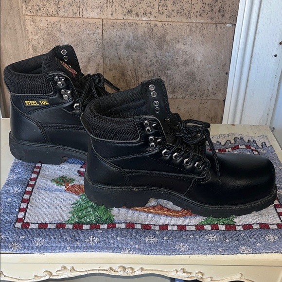 Brand new no box Brahma Black Work Boots steel toe - Picture 3 of 4